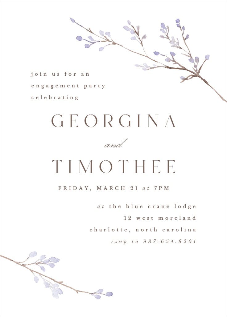 Minimalist peri - engagement party invitation